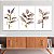 Quadros Decorativos Trio em Canvas Composição Abstrata de Folhas em Pinceladas e Traços Dourados - Imagem 5