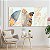 Quadros Decorativos Trio em Canvas Composição Folhas Brancas Douradas e Azuis - Imagem 4