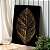 Quadro Decorativo Canvas Folha Dourada em Fundo Preto Vertical - Imagem 3
