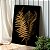 Quadro Decorativo Canvas Composição Folhas Douradas em Fundo Preto Vertical - Imagem 2