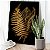 Quadro Decorativo Canvas Composição Folhas Douradas em Fundo Preto Vertical - Imagem 1