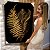 Quadro Decorativo Canvas Composição Folhas Douradas em Fundo Preto Vertical - Imagem 5