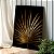 Quadro Decorativo Canvas Folha de Palmeira Dourada Leque Fundo Preto Vertical - Imagem 1