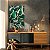 Quadro Decorativo Canvas Composição Folhas Brancas e Verdes Vertical - Imagem 2