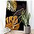 Quadro Decorativo Canvas Composição Folhas Brancas e Douradas Costela de Adão Vertical - Imagem 2