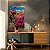 Quadro Decorativo Canvas Floral Cactos com Flor Rosa Vertical - Imagem 2