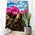Quadro Decorativo Canvas Floral Cactos com Flor Rosa Vertical - Imagem 2