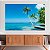 Quadro Decorativo Canvas Paisagem Litoral Oceano Praia com Coqueiros Horizontal - Imagem 2