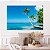 Quadro Decorativo Canvas Paisagem Litoral Oceano Praia com Coqueiros Horizontal - Imagem 3
