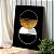 Quadro Decorativo Canvas Abstrato Círculos Branco e Dourado Fundo Preto Vertical - Imagem 2