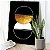 Quadro Decorativo Canvas Abstrato Círculos Branco e Dourado Fundo Preto Vertical - Imagem 1