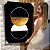 Quadro Decorativo Canvas Abstrato Círculos Branco e Dourado Fundo Preto Vertical - Imagem 5
