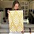 Quadro Decorativo Canvas Abstrato Padrão Losangos Branco e Dourado Vertical - Imagem 4