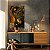 Quadro Decorativo Canvas Pintura Abstrata Preta e Dourada Vertical - Imagem 2