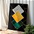 Quadro Decorativo Canvas Abstrato Losangos Coloridos e Linhas Douradas Vertical - Imagem 3