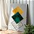 Quadro Decorativo Canvas Abstrato Losangos Coloridos e Linhas Douradas Vertical - Imagem 2