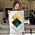 Quadro Decorativo Canvas Abstrato Losangos Coloridos e Linhas Douradas Vertical - Imagem 4