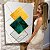 Quadro Decorativo Canvas Abstrato Losangos Coloridos e Linhas Douradas Vertical - Imagem 5