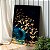 Quadro Decorativo Canvas Abstrato Moderno Estilo Nórdico com Pássaros Dourados Vertical - Imagem 3