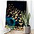 Quadro Decorativo Canvas Abstrato Moderno Estilo Nórdico com Pássaros Dourados Vertical - Imagem 2