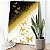 Quadro Decorativo Canvas Abstrato Com Borboletas Douradas e Fundo Preto e Branco Vertical - Imagem 2