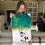 Quadro Decorativo Canvas Abstrato Borboletas Douradas Fundo Branco e Verde Água Vertical - Imagem 5