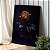 Quadro Decorativo Canvas Floral Rosa na cor Dourada Folhas Pretas Vertical - Imagem 4
