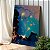 Quadro Decorativo Canvas Pintura Abstrata Cores Frias e Pontos Luminosos Vertical - Imagem 1