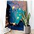 Quadro Decorativo Canvas Pintura Abstrata Cores Frias e Pontos Luminosos Vertical - Imagem 2