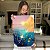 Quadro Decorativo Canvas Pintura Abstrata Cores Frias e Pontos Luminosos Vertical - Imagem 4