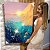 Quadro Decorativo Canvas Pintura Abstrata Cores Frias e Pontos Luminosos Vertical - Imagem 5