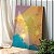 Quadro Decorativo Canvas Pintura Abstrata Cores Frias Dourado e Pontos Luminosos Vertical - Imagem 1