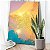 Quadro Decorativo Canvas Pintura Abstrata Cores Frias Dourado e Pontos Luminosos Vertical - Imagem 3