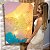 Quadro Decorativo Canvas Pintura Abstrata Cores Frias Dourado e Pontos Luminosos Vertical - Imagem 5