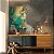 Quadro Decorativo Canvas Pintura Abstrata Cores Frias Verde Água Vertical - Imagem 2
