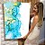 Quadro Decorativo Canvas Pintura Abstrata Cores Frias Suaves Vertical - Imagem 5