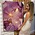 Quadro Decorativo Canvas Pintura Abstrata Tons de Roxo com Pontos Luminosos Vertical - Imagem 5
