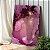 Quadro Decorativo Canvas Pintura Abstrata Tons de Roxo com Pontos Luminosos Vertical - Imagem 1