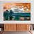 Quadro Decorativo Canvas Paisagem Campo com Lago e Céu em Tom Dourado Horizontal - Imagem 4
