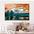 Quadro Decorativo Canvas Paisagem Campo com Lago e Céu em Tom Dourado Horizontal - Imagem 5