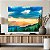 Quadro Decorativo Canvas Paisagem Campo com Montanhas ao Fundo Raios de Sol Horizontal - Imagem 2