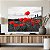 Quadro Decorativo Canvas Flores Vermelhas em Paisagem Preta e Branca Horizontal - Imagem 5