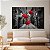 Quadro Decorativo Canvas Guarda-Chuvas Vermelhos em Cidade Preta e Branca Horizontal - Imagem 2