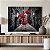 Quadro Decorativo Canvas Guarda-Chuvas Vermelhos em Cidade Preta e Branca Horizontal - Imagem 5