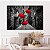 Quadro Decorativo Canvas Guarda-Chuvas Vermelhos em Cidade Preta e Branca Horizontal - Imagem 4