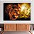 Quadro Decorativo Canvas Animais Leão Paisagem com Céu Dourado Horizontal - Imagem 3