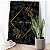 Quadro Decorativo Canvas Abstrato Amor Detalhes Dourados e Fundo Folhas Pretas Vertical - Imagem 1