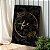 Quadro Decorativo Canvas Abstrato Fé Detalhes Dourados e Fundo Folhas Pretas Vertical - Imagem 1