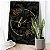 Quadro Decorativo Canvas Abstrato Fé Detalhes Dourados e Fundo Folhas Pretas Vertical - Imagem 2