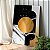 Quadro Decorativo Canvas Formas Abstratas Preto Branco e Dourado Vertical - Imagem 1